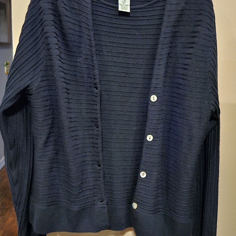 Women's Navy 2 Piece Cardigan Sweater Set